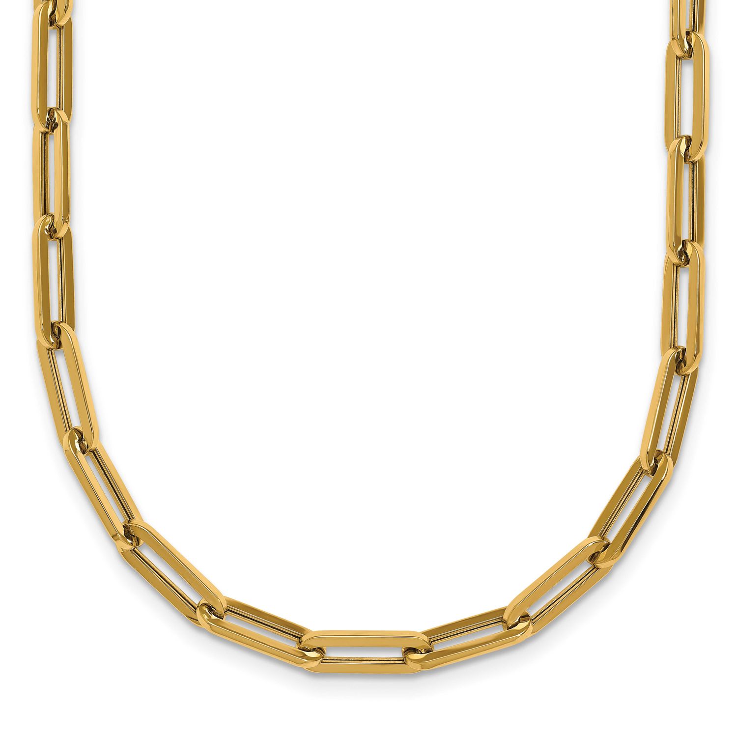 18 Inch Paperclip Link Necklace 14k Gold Polished, MPN: SF3254-18, UPC: