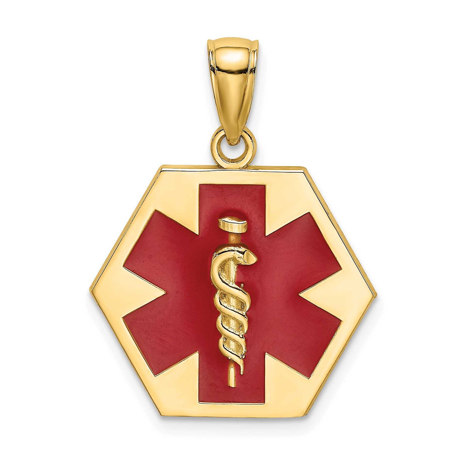 Enameled Medical Disc Pendant 10k Gold, MPN: 10K6732, UPC: 63721818675