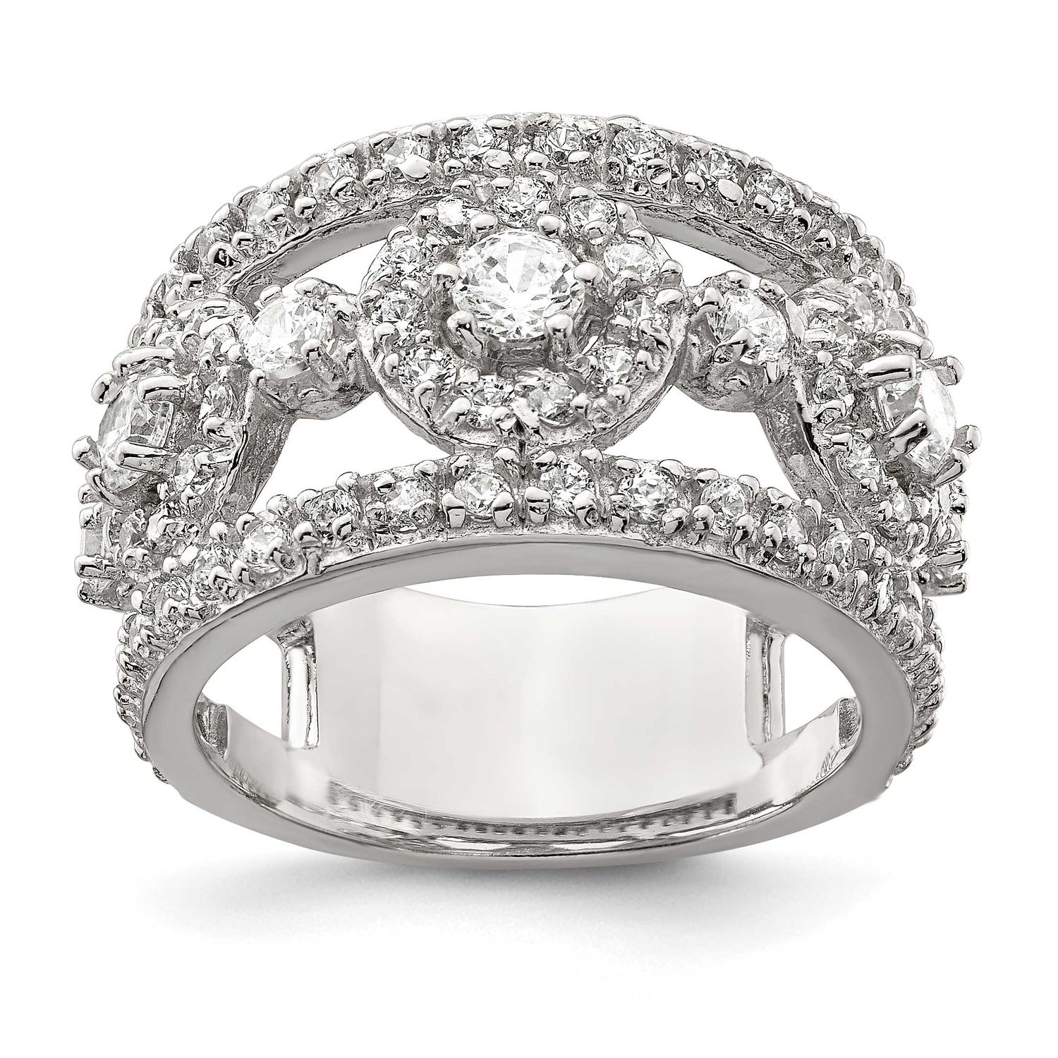 CZ Polished Ring Sterling Silver, MPN: QR1370, UPC: 883957181301