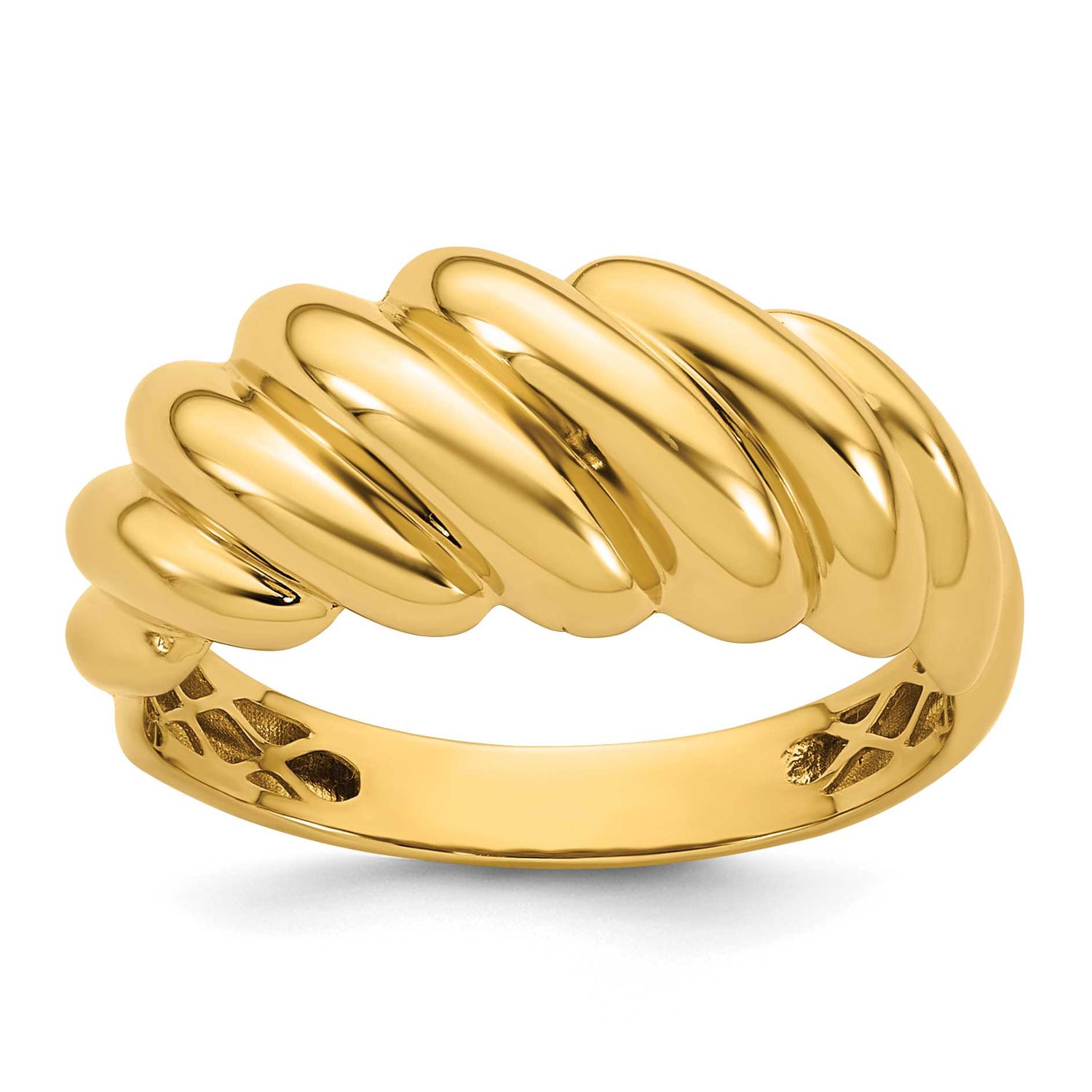 Twisted Domed Ring 14k Gold Polished, MPN: R979, UPC: