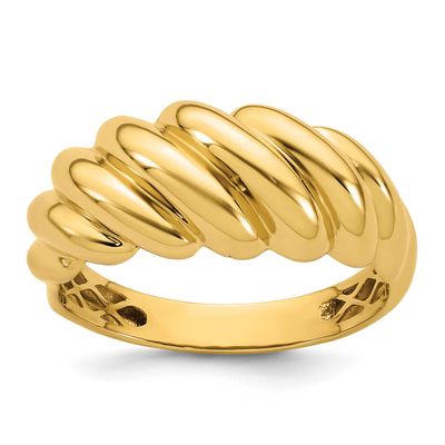 Twisted Domed Ring 14k Gold Polished, MPN: R979, UPC: