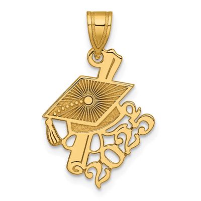 Graduation Cap and Slanted Diploma 2025 Charm 14k Gold, MPN: YC1548-25, UPC: