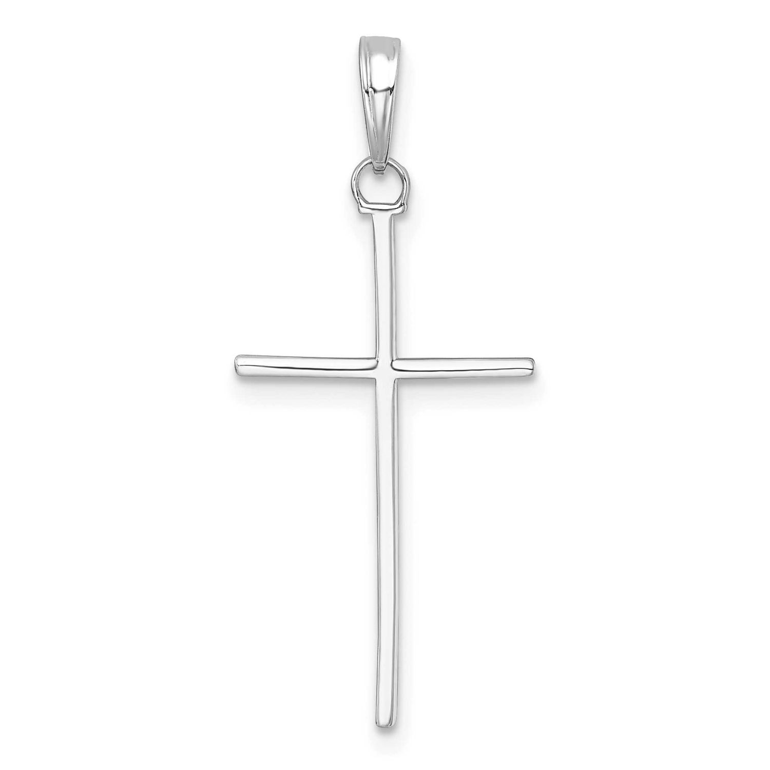 3-D and Polished Stick Cross Charm 14k White Gold, MPN: K10073W, UPC: