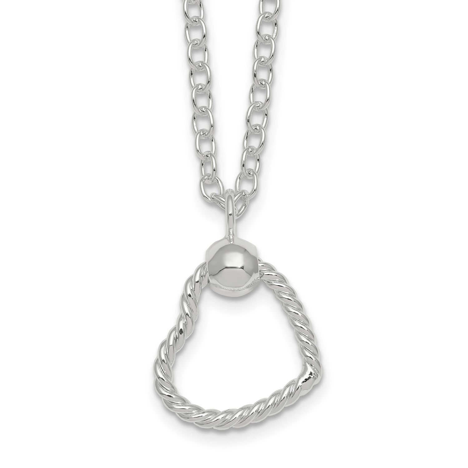 Twisted Heart 18 Inch Necklace Sterling Silver Polished, MPN: QG6961-18, UPC: