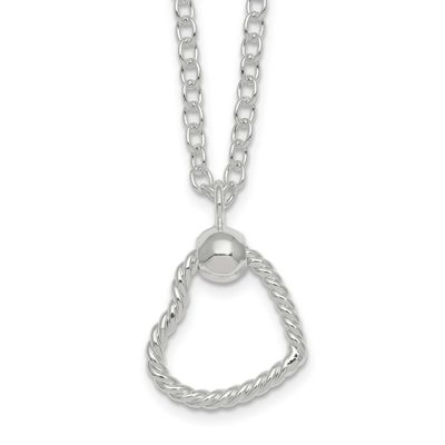 Twisted Heart 18 Inch Necklace Sterling Silver Polished, MPN: QG6961-18, UPC: