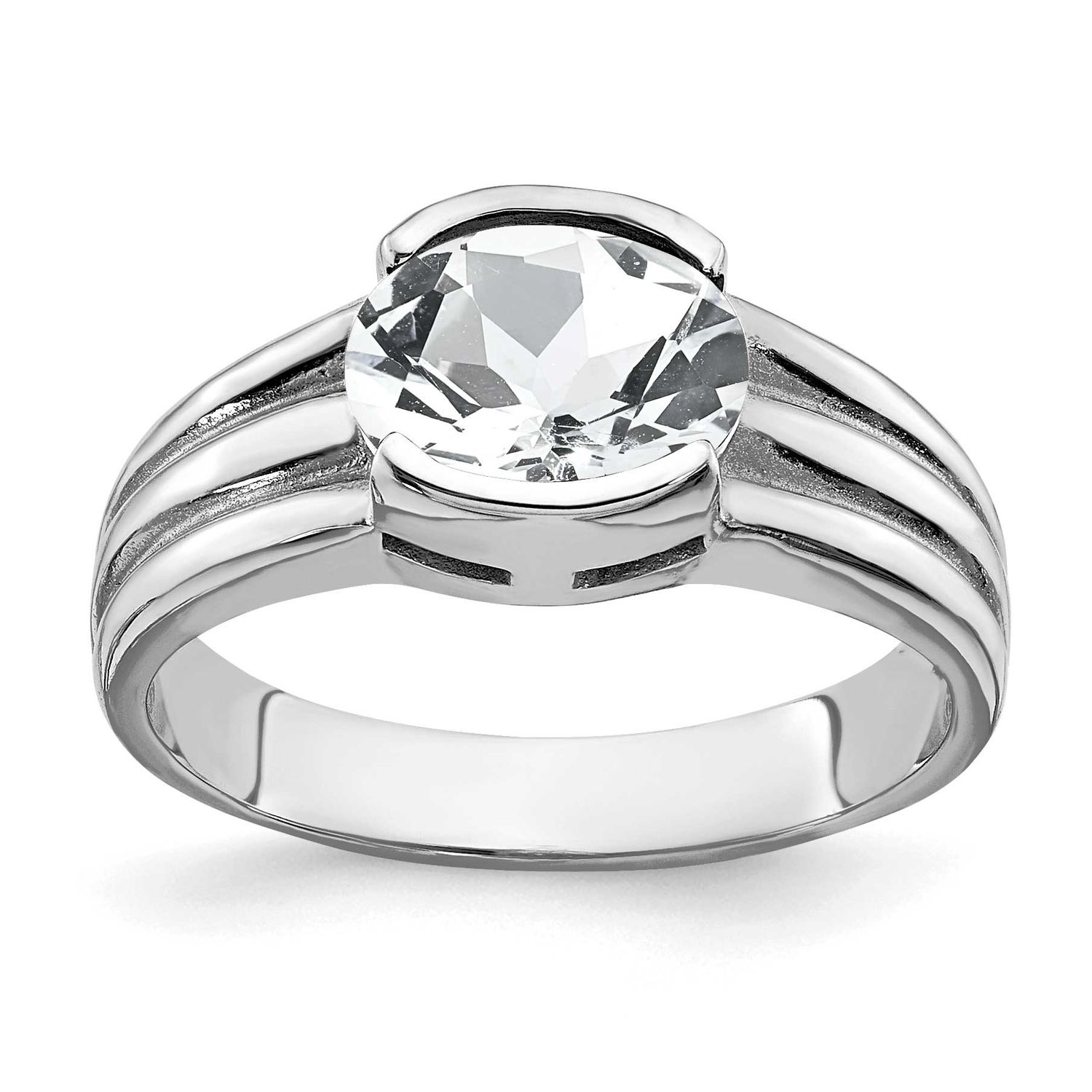 8x6mm Oval Cubic Zirconia Ring 14k White Gold, MPN: Y4474CZ, UPC: 883957400648