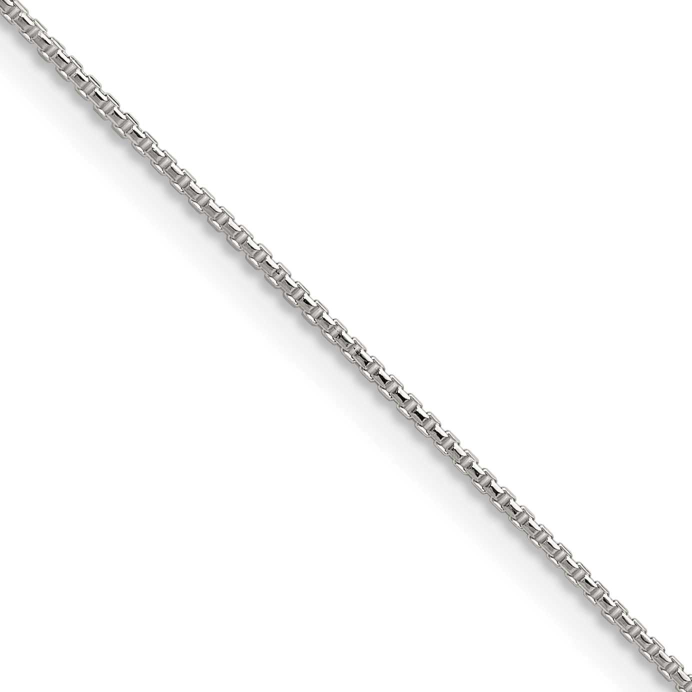 0.95mm Diamond-Cut Round Box Chain 22 Inch Sterling Silver, MPN: QVX019-22, UPC: