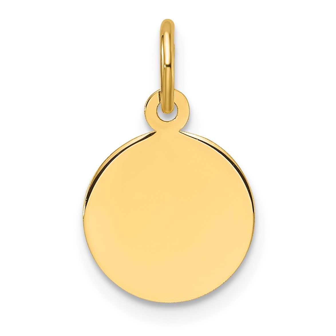 Plain .018 Gauge Circular Engravable Disc Charm 10k Gold, MPN: 10XM674/18, UPC: