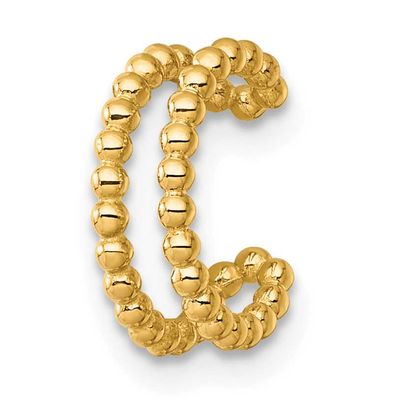 2 Row Beaded Single Ear Cuff 14k Gold Polished, MPN: YE2252, UPC: