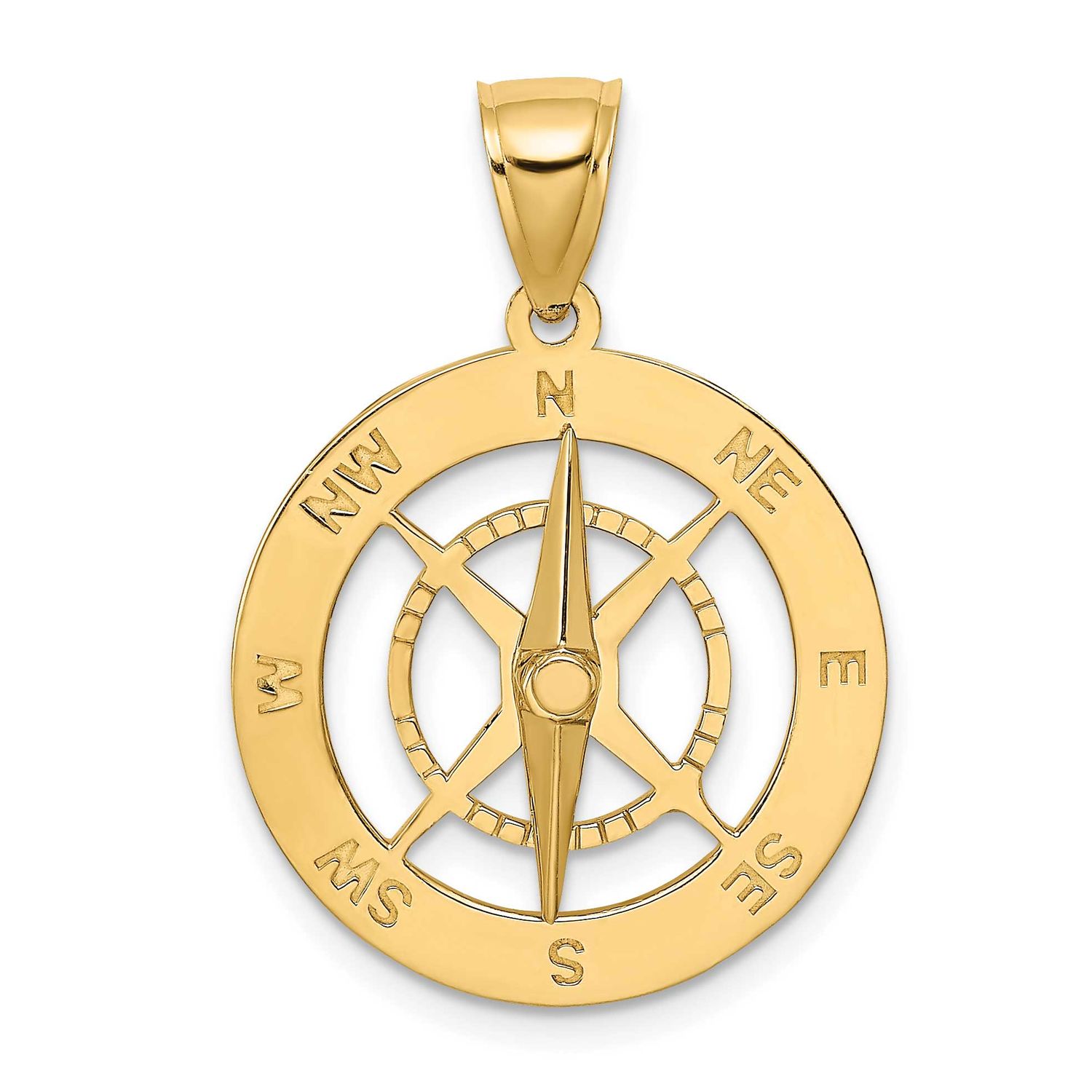 Nautical Compass with Moveable Needle Charm 14k Gold, MPN: K7898, UPC: 637218185207