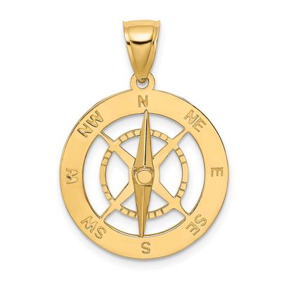 Nautical Compass with Moveable Needle Charm 14k Gold, MPN: K7898, UPC: 637218185207