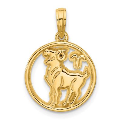 Round Aries Pendant 14k Gold Polished, MPN: D5740, UPC: