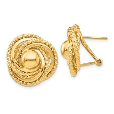 Twisted Fancy Omega Back Post Earrings 14k Gold Polished, MPN: E824, UPC: 886774095462