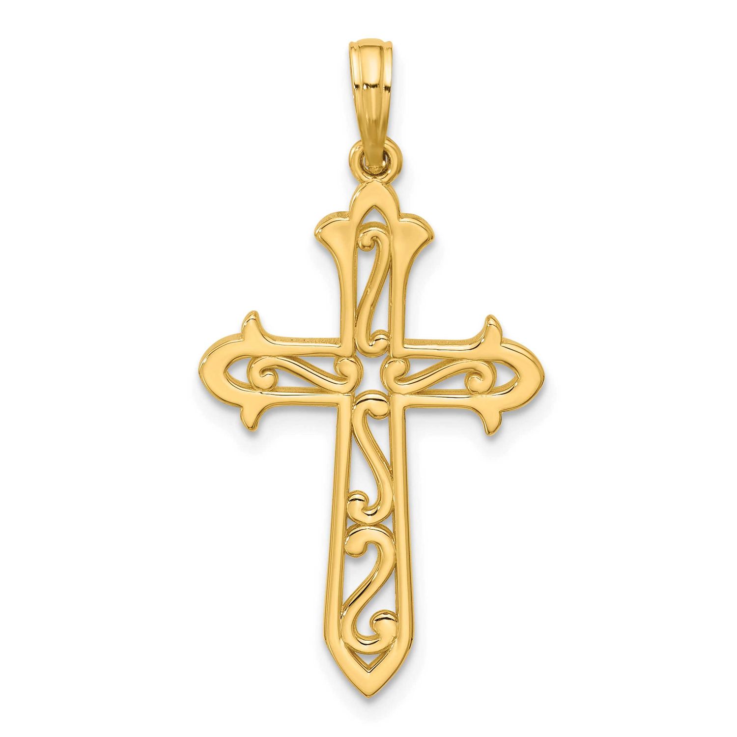 Cross Pendant 14k Gold Polished, MPN: D5744, UPC: