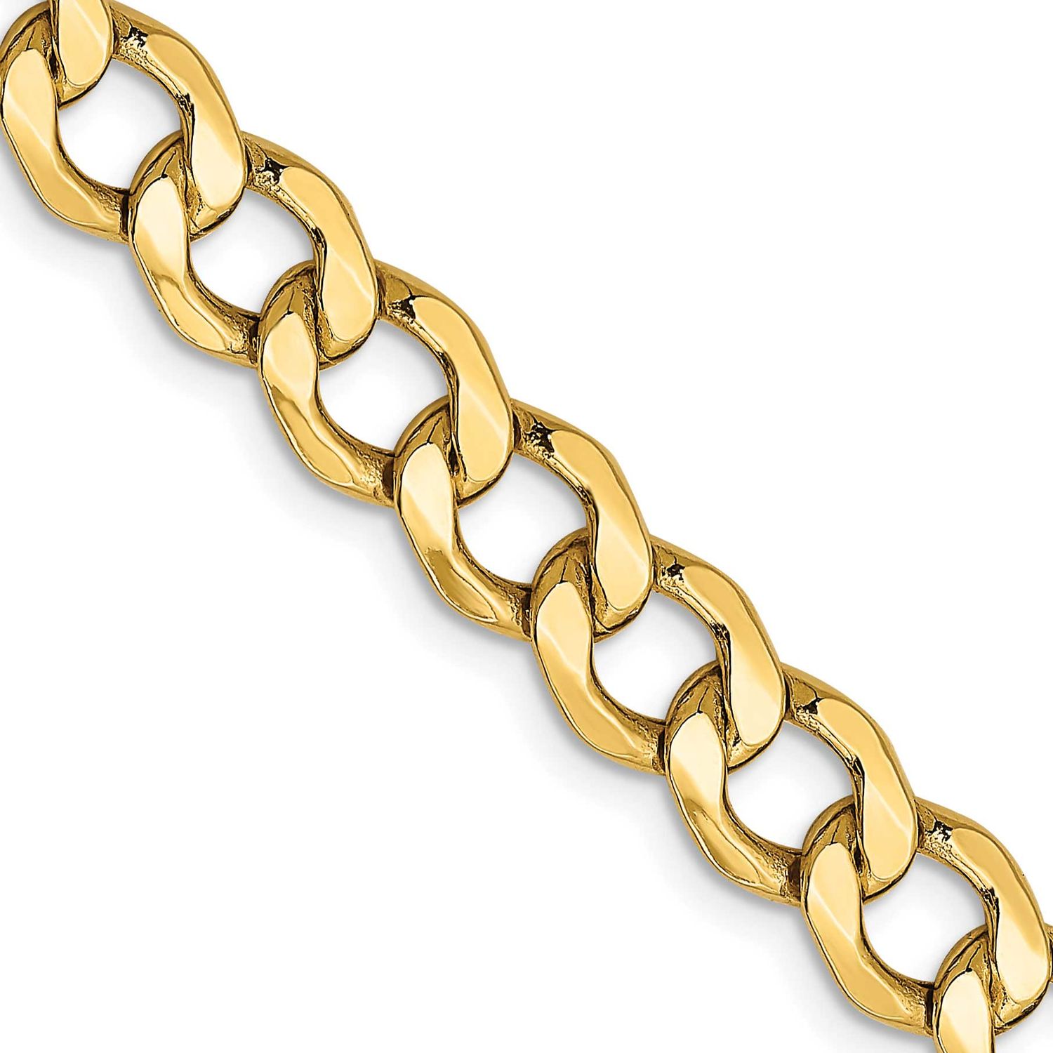 7mm Semi-Solid Curb Link Chain 22 Inch 10k Gold, MPN: 10BC110-22, UPC: