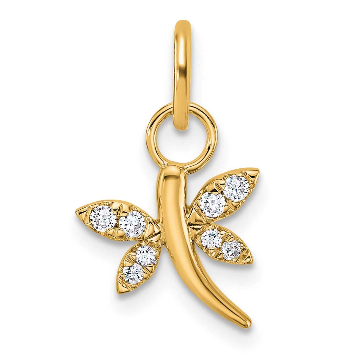 Diamond Dragonfly Charm 14k Gold Polished, MPN: PM10759-010-YAA, UPC: