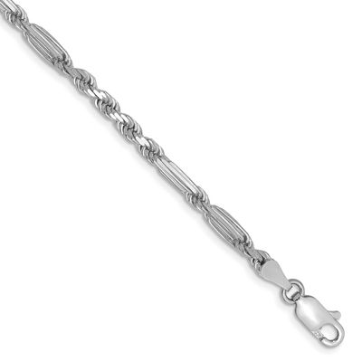 3.0mm Diamond-cut Milano Rope Chain 8 Inch 14k White Gold, MPN: WMIL060-8, UPC: