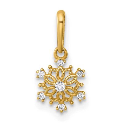 Madi K Polished CZ Snowflake Pendant 14k Gold, MPN: GK1203, UPC: