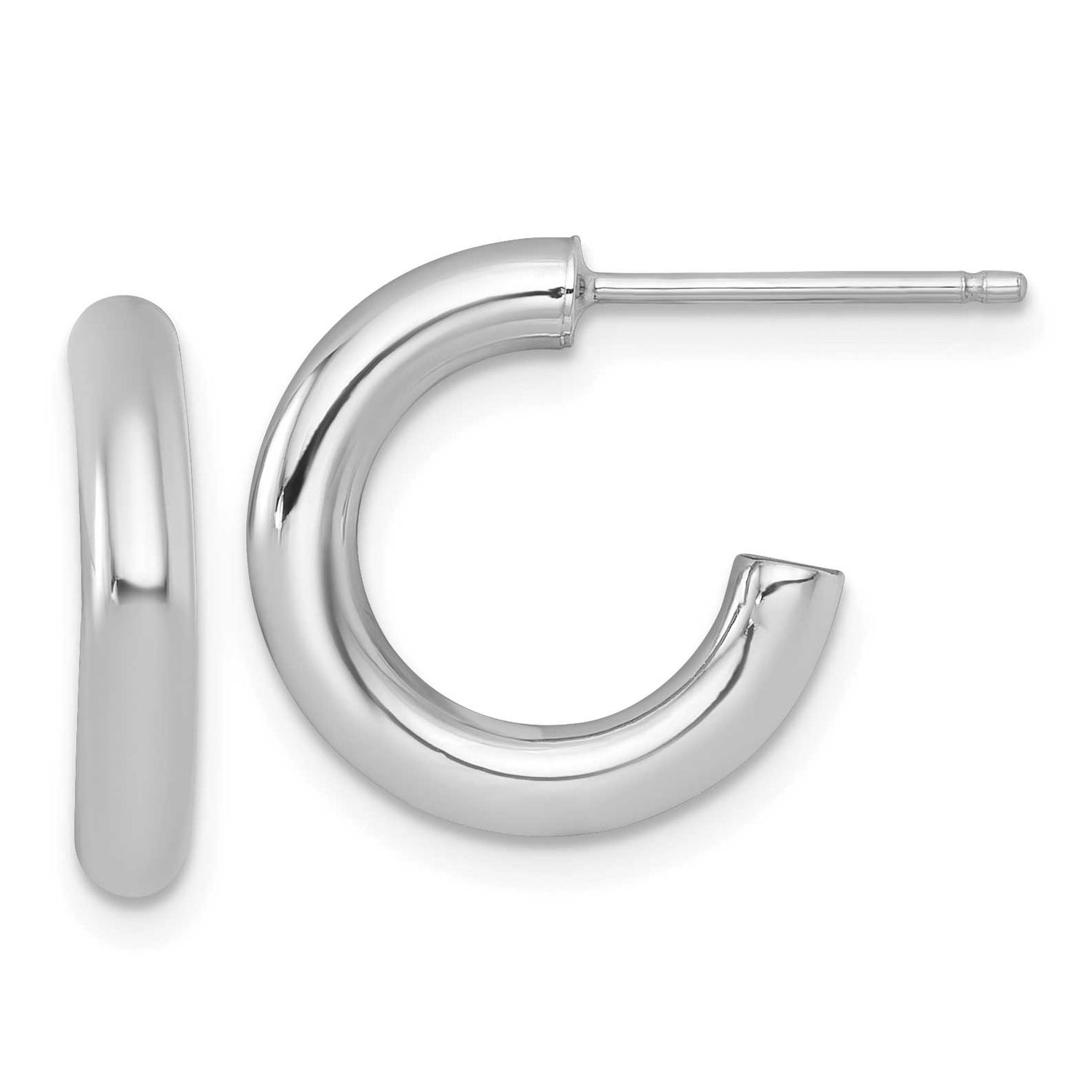 3.0 x 16mm Polished Post Hoop Earrings 14k White Gold, MPN: TF2528W, UPC: