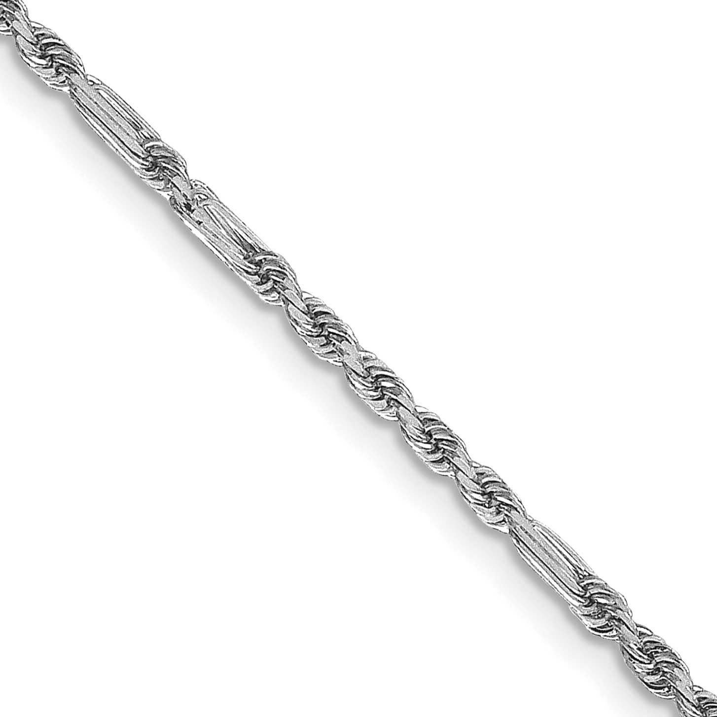 18 Inch 1.8mm Diamond-Cut Milano Rope with Lobster Clasp Chain 18 Inch 14k White Gold, MPN: WMIL030…