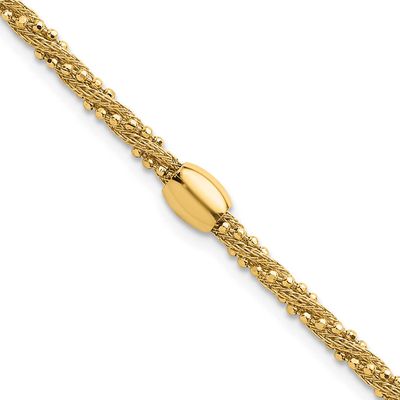 Textured Twist with Bead 7.25 Inch Bracelet 14k Gold Polished, MPN: SF3206-7.25, UPC: