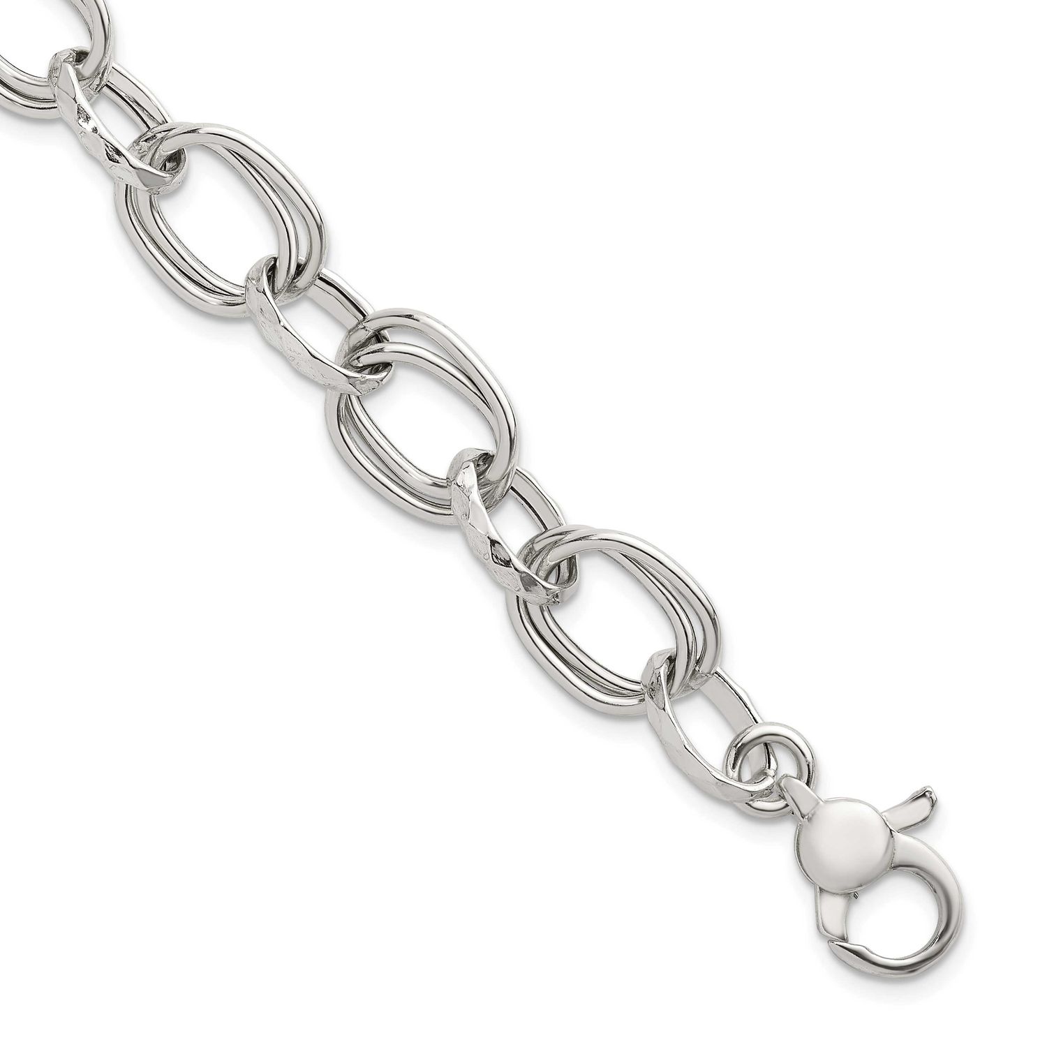 1 Inch Extension Fancy Link Bracelet Sterling Silver Polished, MPN: QG6813-8, UPC: