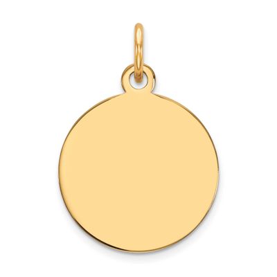 Plain .027 Gauge Circular Engravable Disc Charm 10k Gold, MPN: 10XM605/27, UPC: