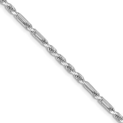 2.5mm Diamond-cut Milano Rope Chain 18 Inch 14k White Gold, MPN: WMIL045-18, UPC: