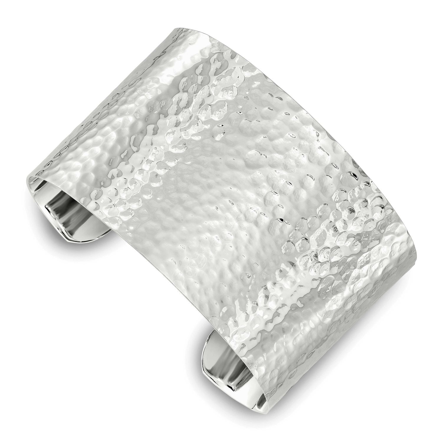 40mm Flat Hammered Cuff Bangle Sterling Silver, MPN: QB1566, UPC: