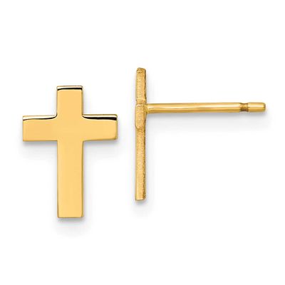 Cross Post Earrings 14k Gold Polished, MPN: XR2159, UPC: