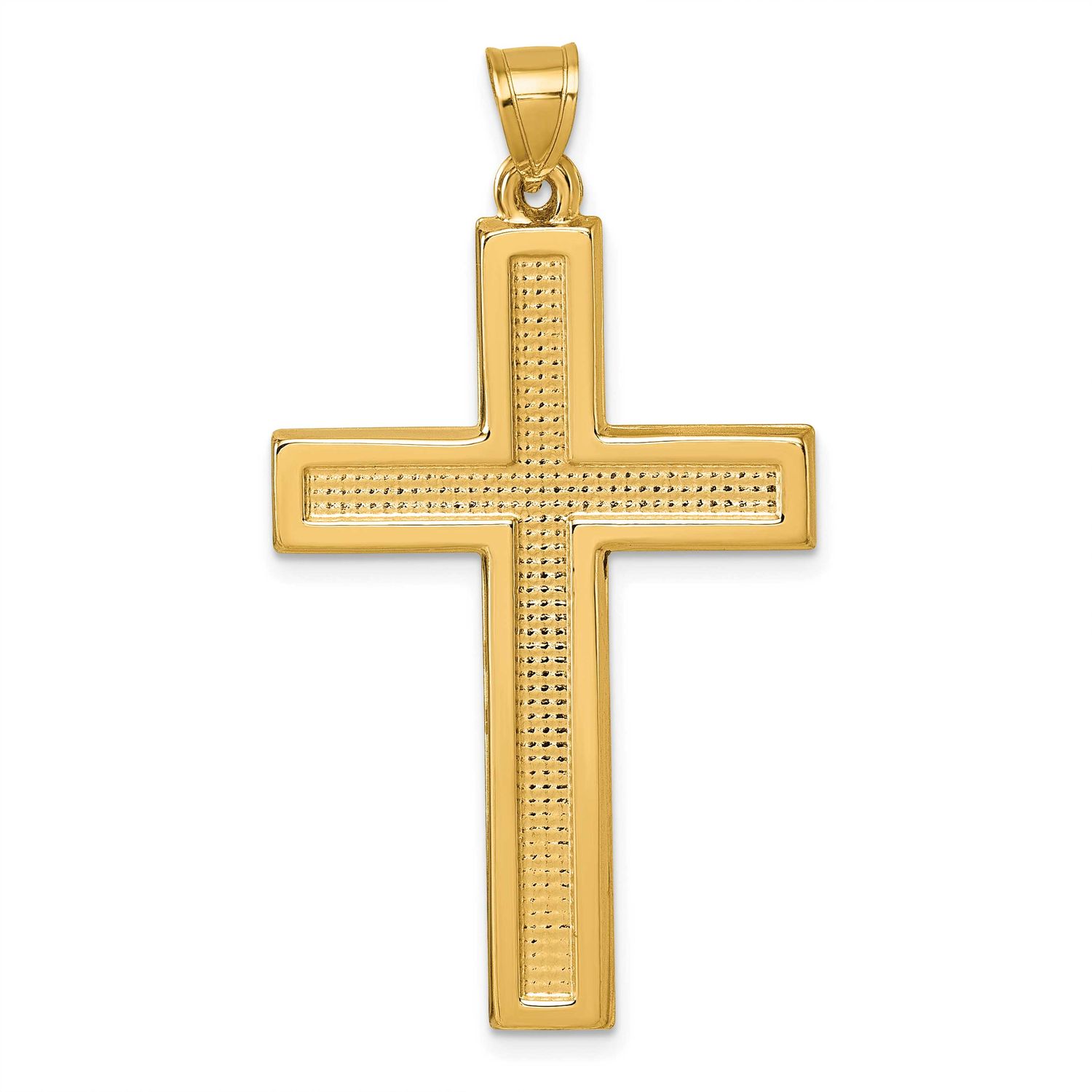 Textured Cross Pendant 14k Gold Polished, MPN: XR2162, UPC:
