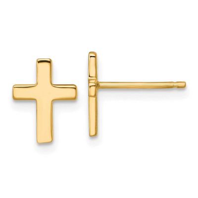 Cross Post Earrings 14k Gold Polished, MPN: YE2313, UPC: