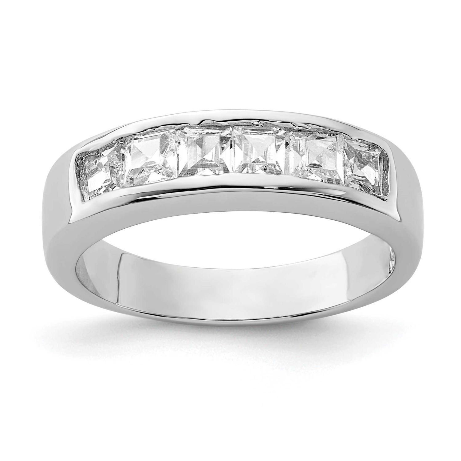 CZ Ring Sterling Silver Rhodium-Plated, MPN: QR1304, UPC: 886774163215