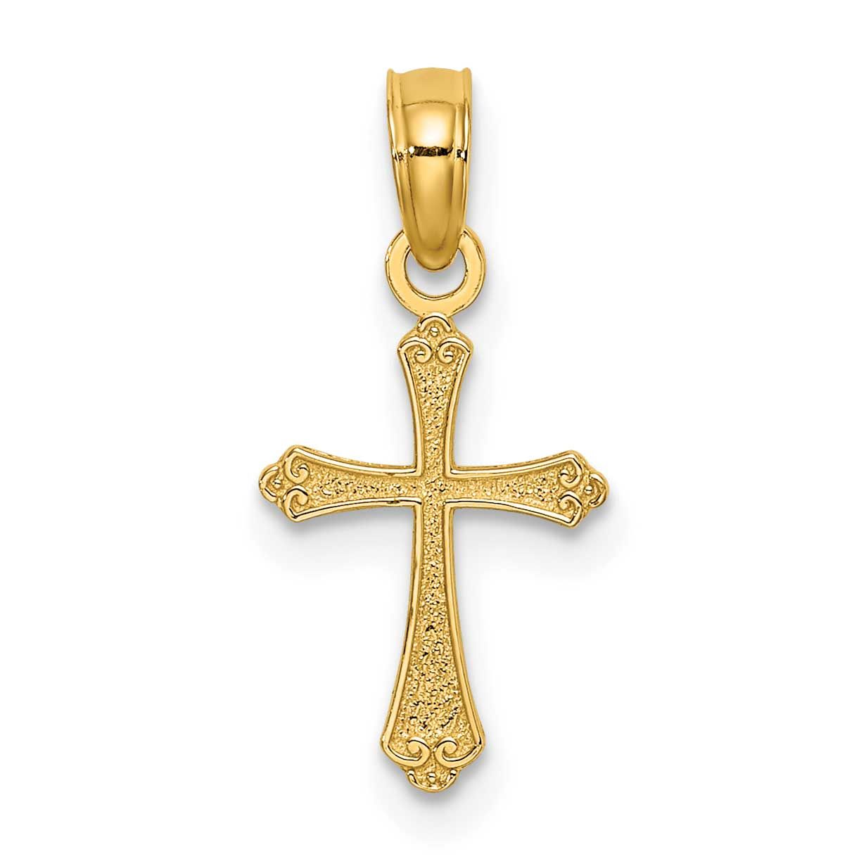 Textured Mini Cross Charm 10k Gold, MPN: 10K8510, UPC: 196904226889