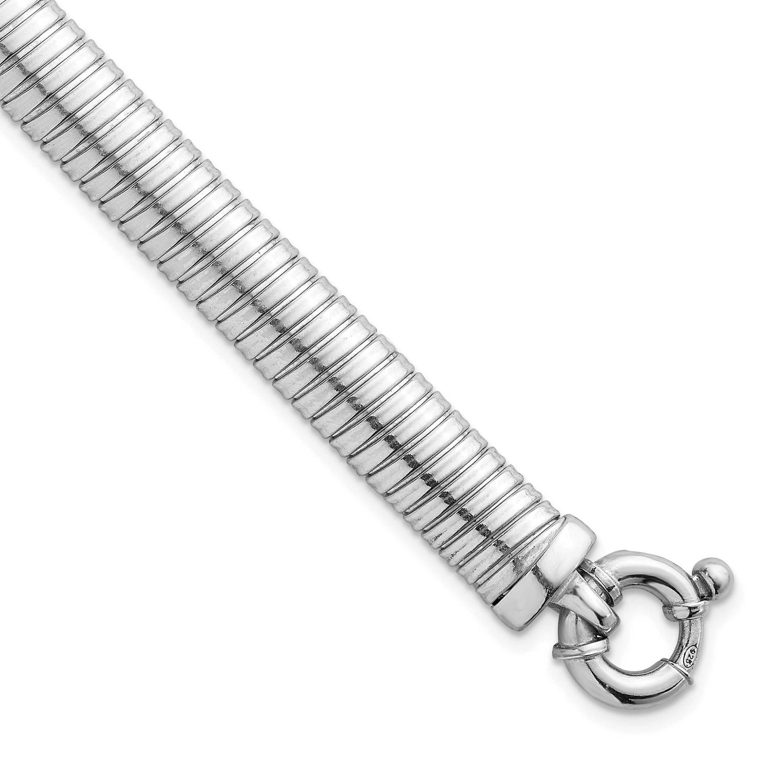 Polished 9mm Bracelet Sterling Silver Rhodium-Plated, MPN: QG6940-7.5, UPC: