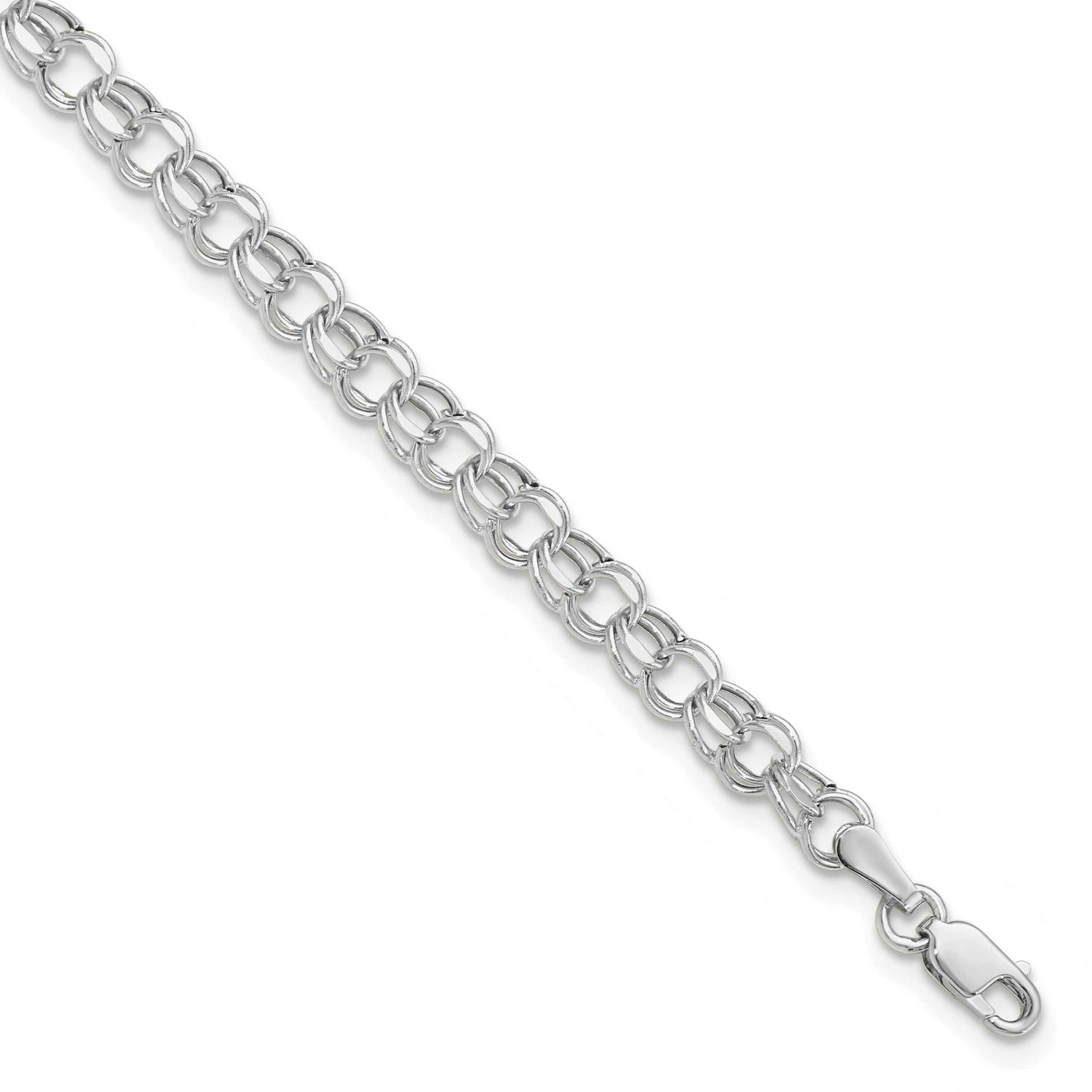 6 Inch 4.5mm Hollow Dia-Cut Dbl Link Charm Bracelet 10k White Gold, MPN: 10DOH21W-6, UPC: