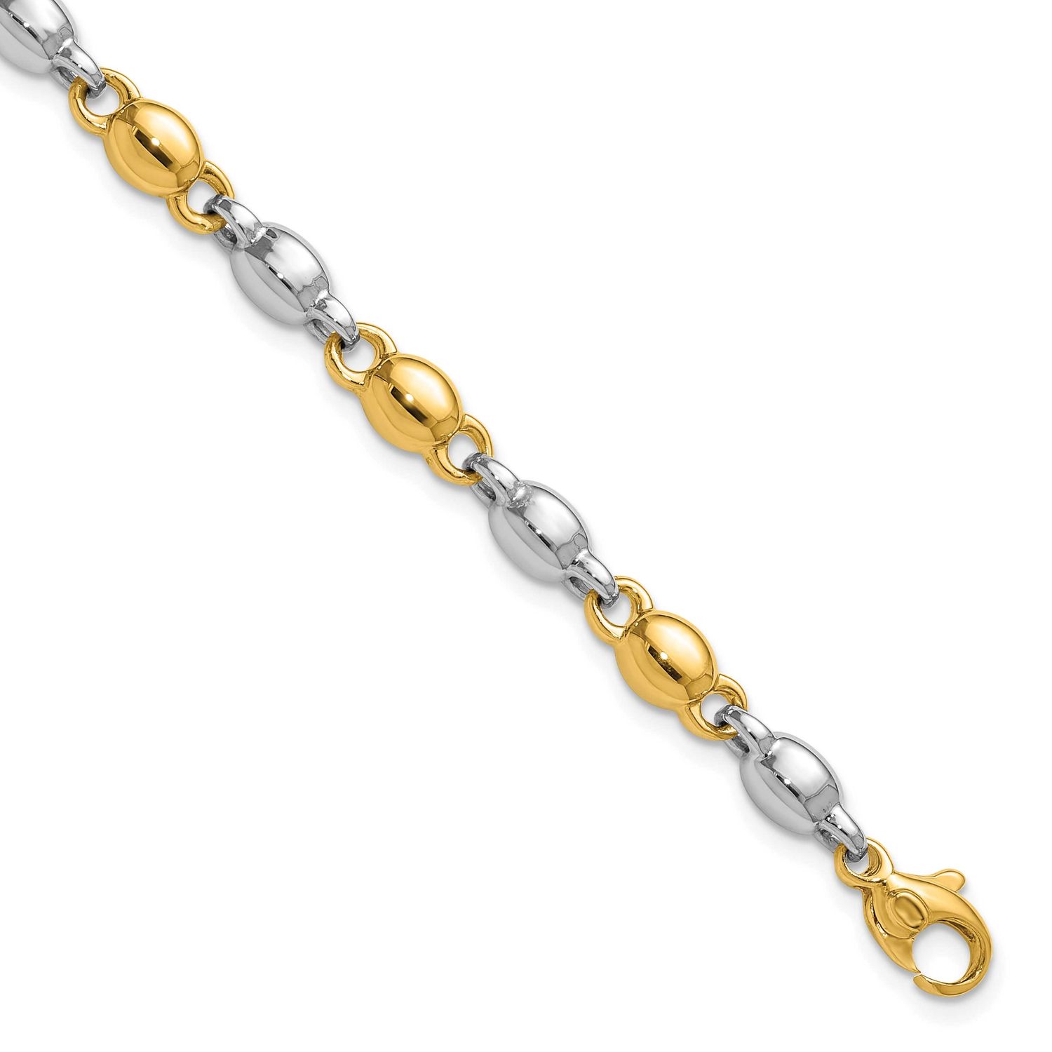 Round Fancy Link Bracelet 14K Two Tone Gold Polished, MPN: SF3264-7.25, UPC: