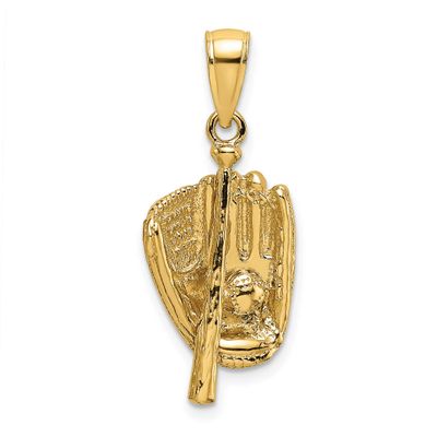 3-D Polished Baseball Glove Bat and Ball Charm 10k Gold, MPN: 10K8745, UPC: 196904220009