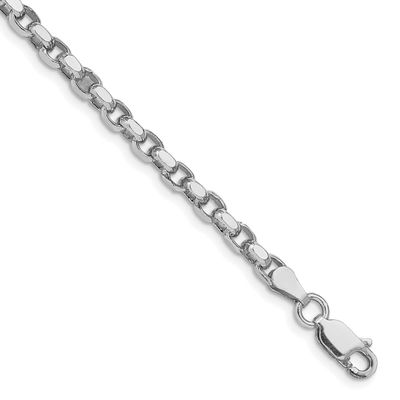 3.5mm Diamond-Cut Rolo Chain 8 Inch Sterling Silver Rhodium-Plated, MPN: QFC51R-8, UPC:
