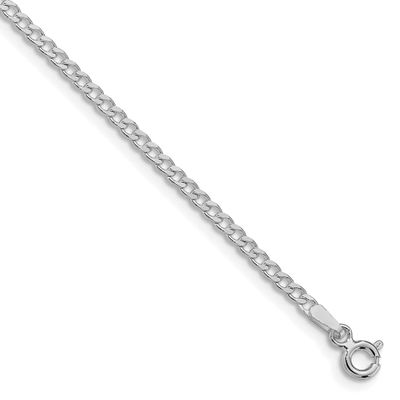 2.3mm Beveled Curb Chain 7 Inch Sterling Silver Rhodium-Plated, MPN: QFB060R-7, UPC: