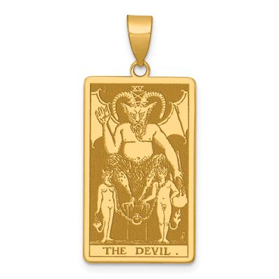 The Devil Tarot Card Pendant 14k Gold, MPN: XM725, UPC: