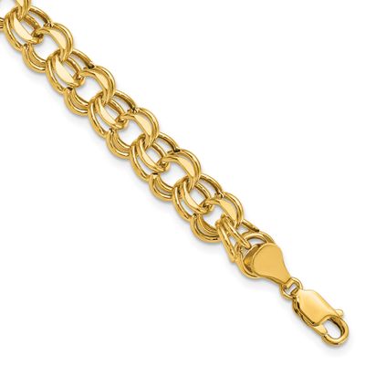 Lite 8mm Double Link Charm Bracelet 10k Gold, MPN: 10SSD4-8.25, UPC:
