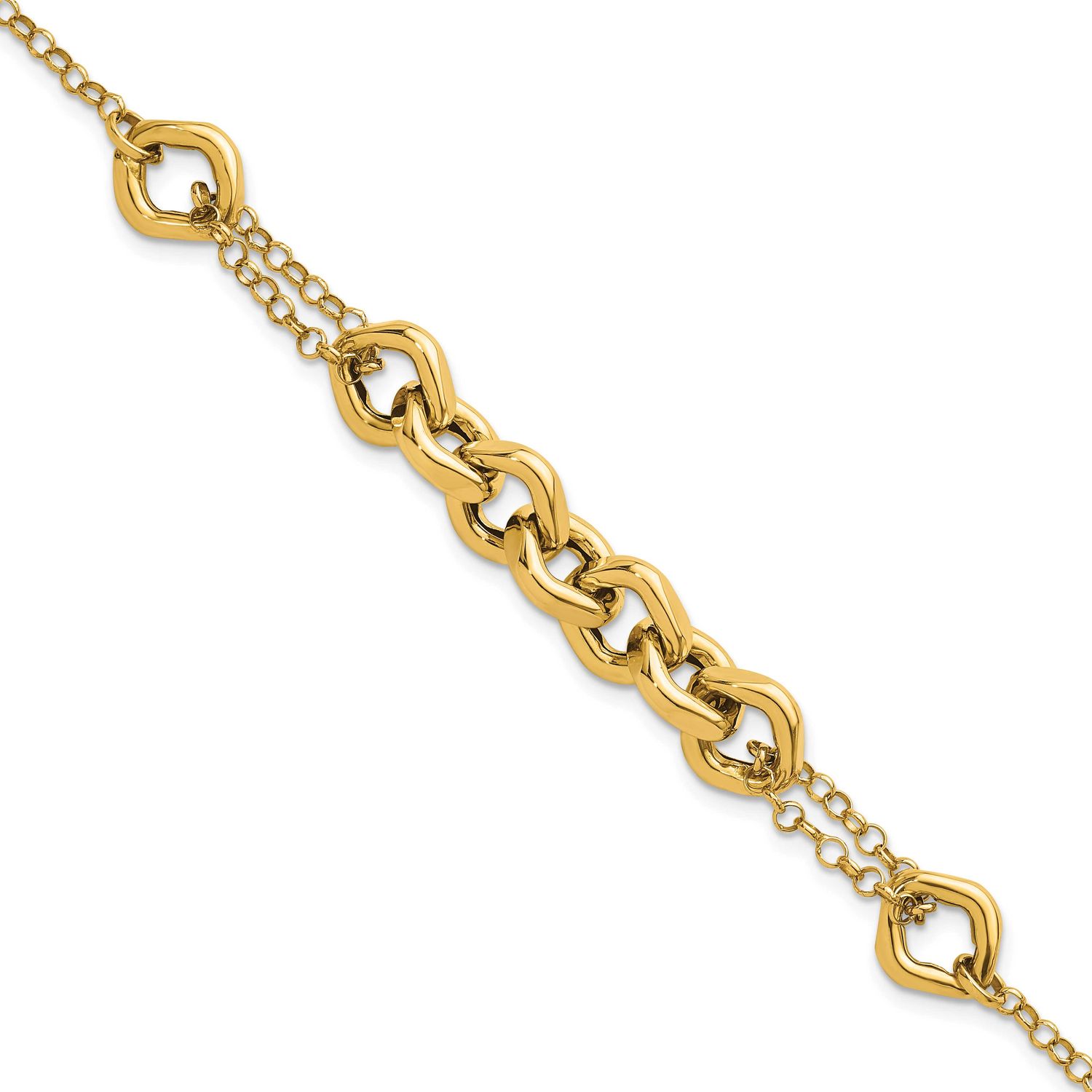 7.5 Inch Fancy Multi Link Bracelet 14k Gold Polished, MPN: SF3244-7.5, UPC: