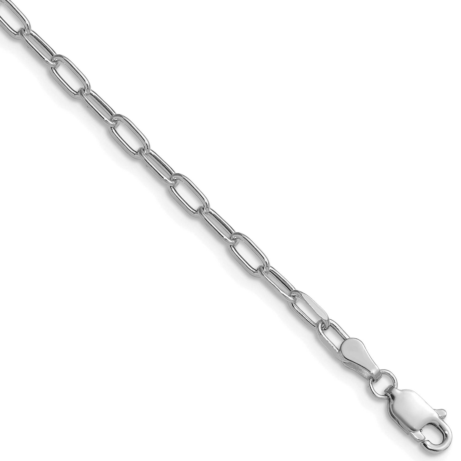 3.0mm Semi-Solid Beveled Paperclip Chain 30 Inch 14k White Gold, MPN: BC207W-30, UPC: