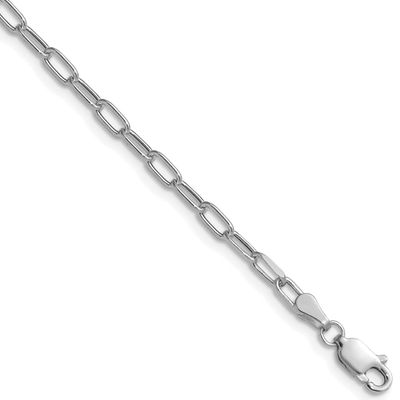 3.0mm Semi-Solid Beveled Paperclip Chain 30 Inch 14k White Gold, MPN: BC207W-30, UPC: