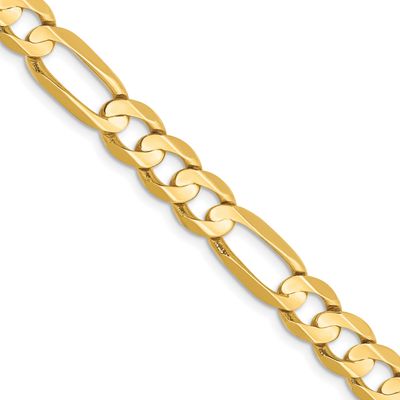 10.0mm Concave Open Figaro Chain 22 Inch 14k Gold, MPN: LFG250-22, UPC: