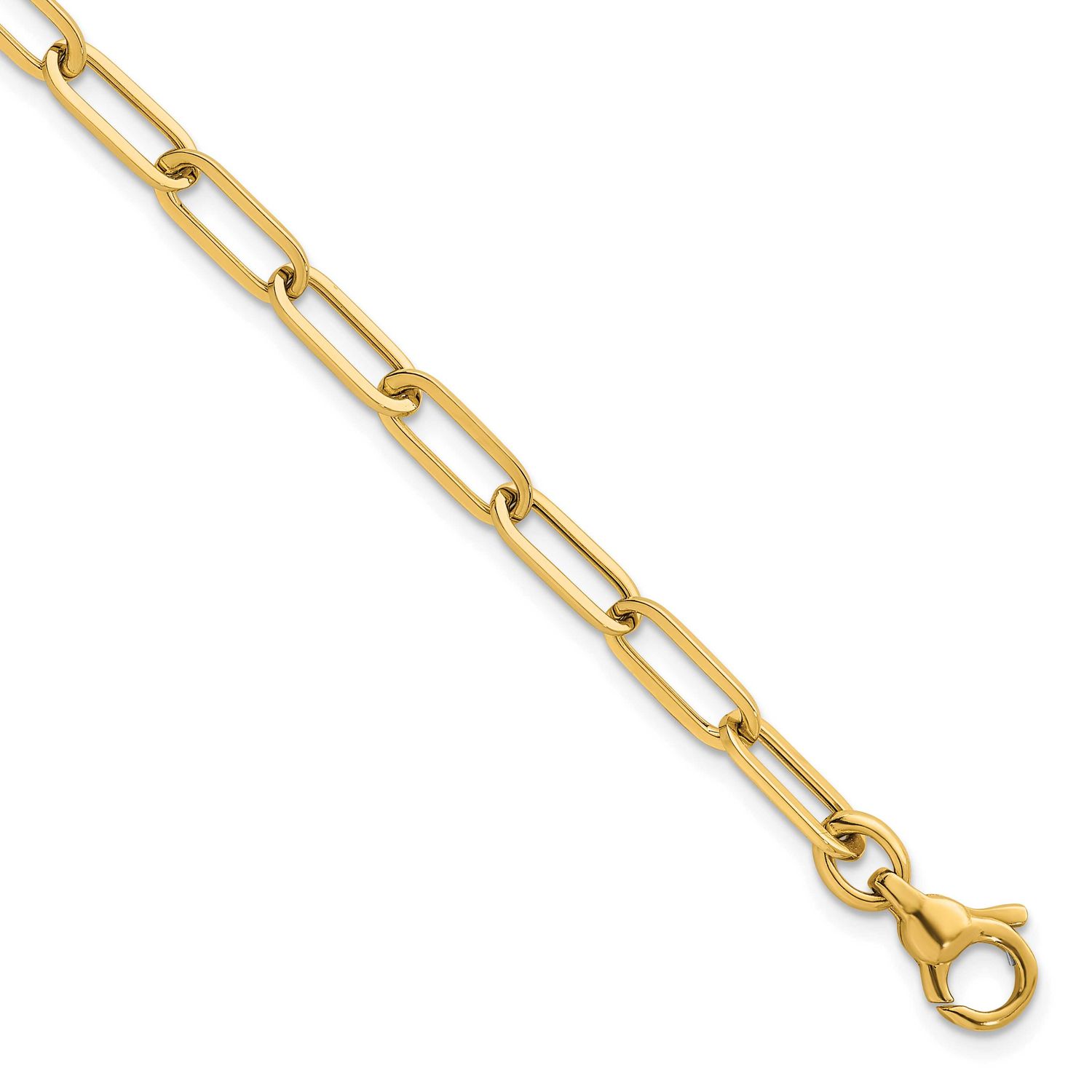 Paper Clip Link 4.75mm Bracelet 14k Gold Polished, MPN: SF3256-7.75, UPC: