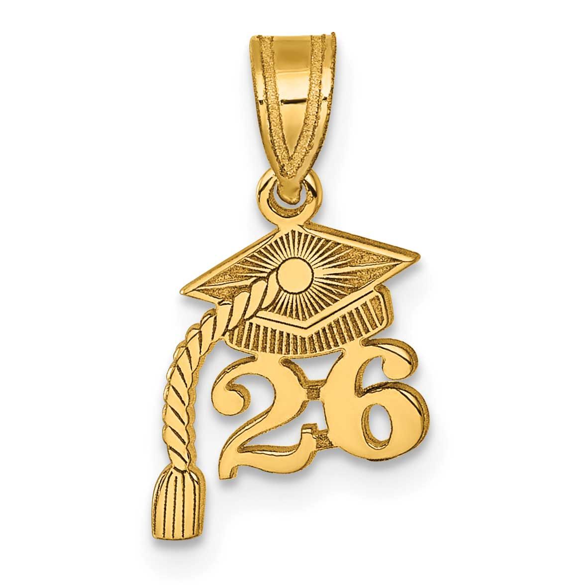 Graduation Cap 26 with Dangling Tassle Charm 14k Gold, MPN: YC1547-26, UPC:
