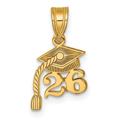 Graduation Cap 26 with Dangling Tassle Charm 14k Gold, MPN: YC1547-26, UPC: