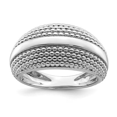 Plated Textured Ring Sterling Silver Rhodium-Plated, MPN: QR6885, UPC: 886774012698